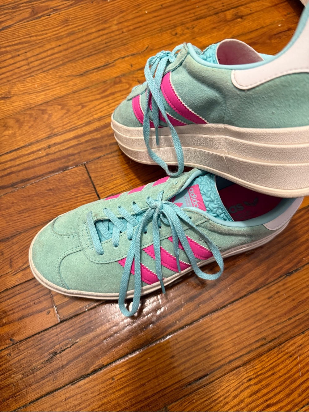 adidas Gazelle Bold Flash Aqua Lucid Pink (Women's) Size 9